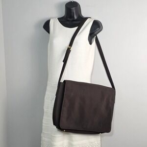 Valerie Stevens Messenger Bag Brown Crossbody Laptop Briefcase RN 13711 Large